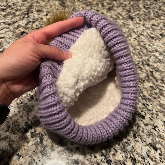 Fleece Lined Beanie with Pompom - Picture 4 of 4